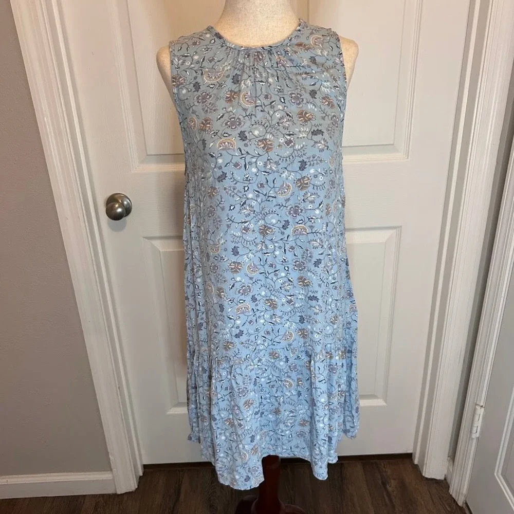 A New Approach Womens Small Blue Floral Sleeveless Dress Casual Everyday - Picture 1 of 5